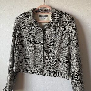 Vintage 80s / 90s Silk Giraffe Print Button Down Blouse